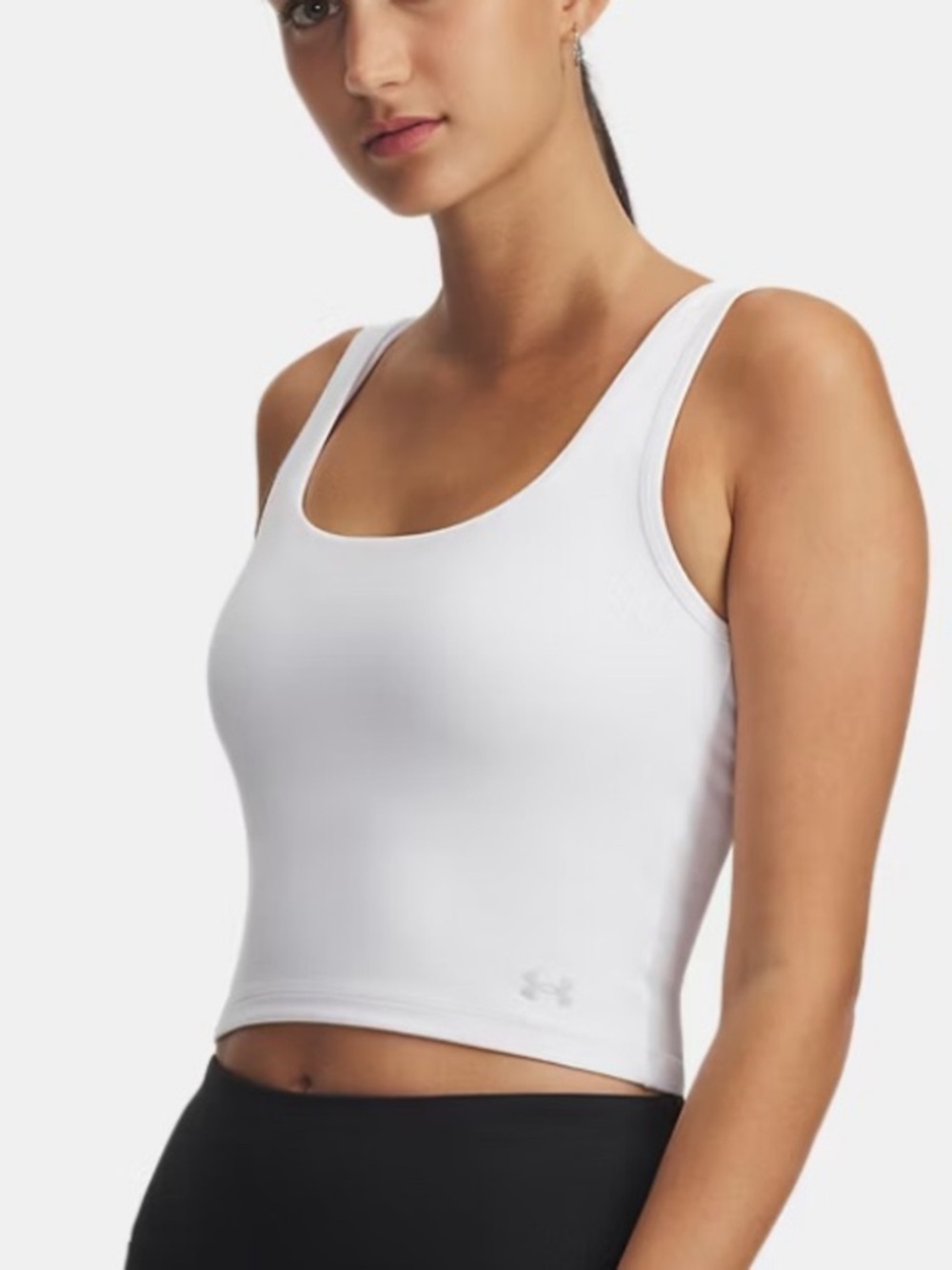 Under Armour White Scoop-Neck Cropped Tank